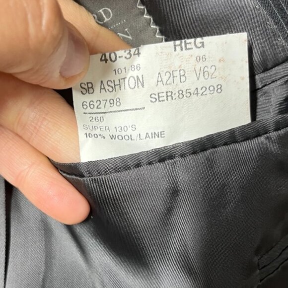 Samuelsohn Harry Rosen SB Ashton Blazer Mens 40R Striped 💯 Wool Made in Canada - Picture 8 of 15